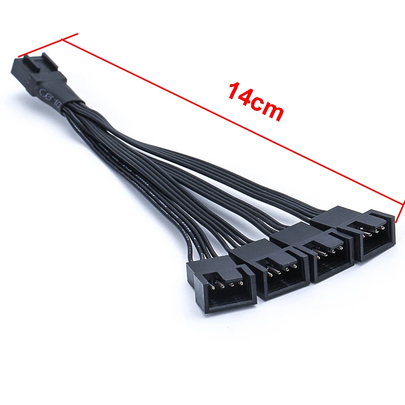 Cable adaptador de 4 pines para placa base, se divide en cuatro cables de extensión, Cable adaptador PWM de 4 pines, línea de extensión, termostato multiventilador ﻿ ﻿ - imagen 2