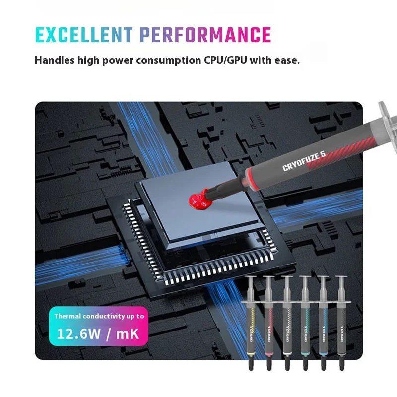 CoolerMaster-pasta de grasa de silicona térmica, compuesto conductor térmico con raspador, 12,4 W, 3g, rojo, GPU, CPU, Chipset - imagen 2