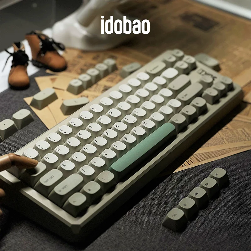 Teclas Idobao Retro MA para teclado MAC, teclas PBT, diseño Original para teclado mecánico, interruptores Cherry MX, teclas simplistas
