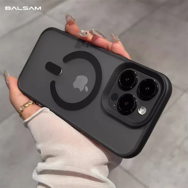 Funda de carga inalámbrica magnética Magsafe transparente mate de lujo para iPhone 16 15 14 Plus 13 12 Pro Max 11 cubierta de parachoques a prueba de golpes - imagen 3