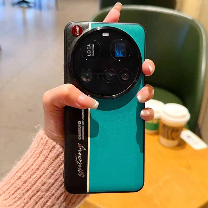 Funda Colorblock para Xiaomi 15 Ultra lujosa cubierta de línea fluorescente de cuero para Xiaomi MI 15 Ultra estilo cámara parachoques a prueba de golpes - imagen 4