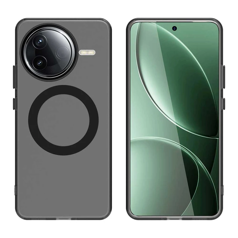 Para Xiaomi Redmi K80, K80 Pro funda magnética ELVEV ultrafina dura PC TPU cubierta de teléfono de succión translúcida