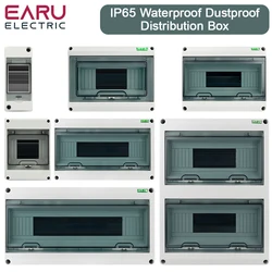 Caja de conexiones serie HT 2/5/8/12/15/18/24 vías, PC de plástico eléctrico para exteriores IP65, caja de interruptor de distribución impermeable a prueba de polvo
