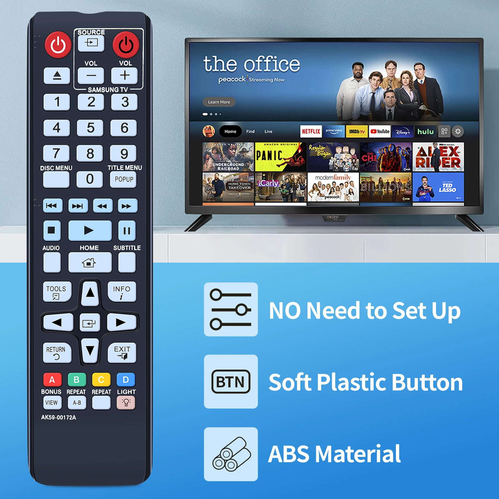 Nuevo AK59-00172A Control remoto para Samsung BD-F5700 BDHM57CZA BD-H6500 BD-H6500/ZA BD reproductor de DVD de disco Blu-Ray - imagen 3