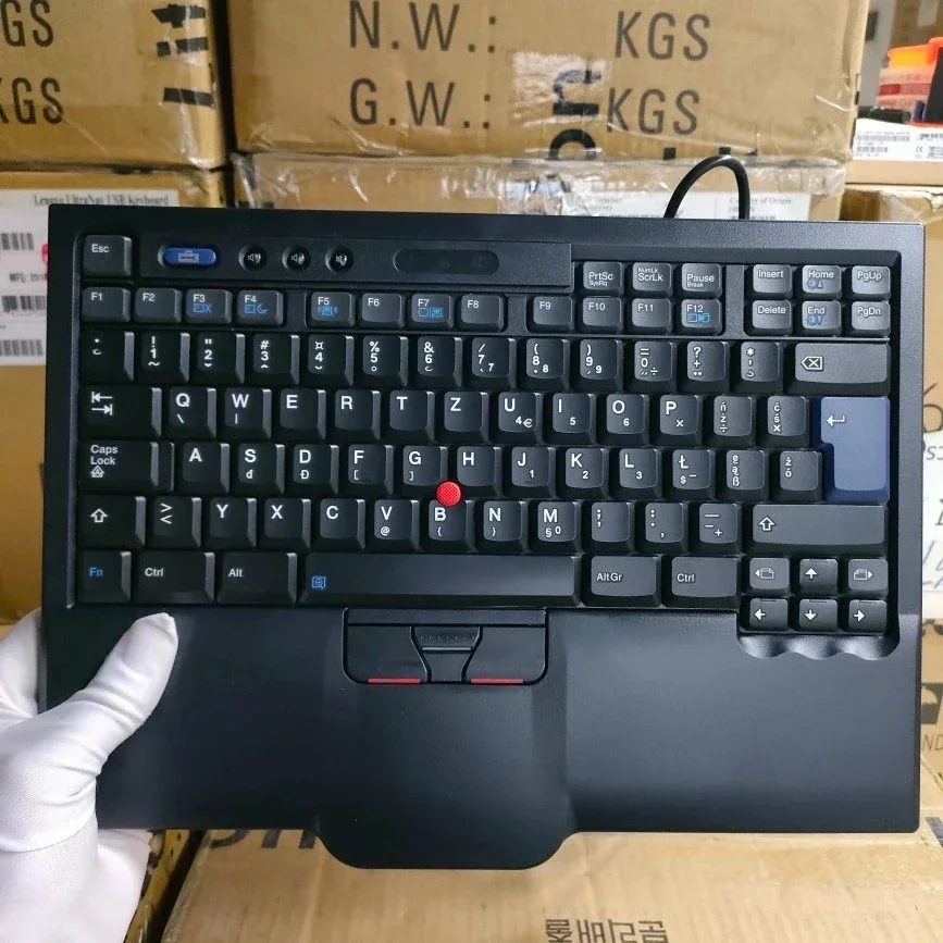 Teclado USB de alta gama con punto rojo y puntero para Lenovo sk-8845cr, teclado con diseño de Polonia - imagen 4