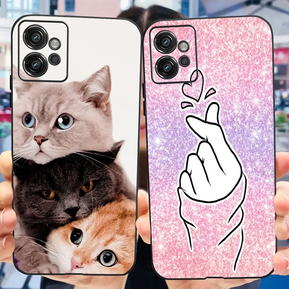 Para Motorola Moto G32 funda moda flor gato pintado suave silicona TPU contraportada para MOTO G32 4G Motog32 parachoques de teléfono - imagen 4