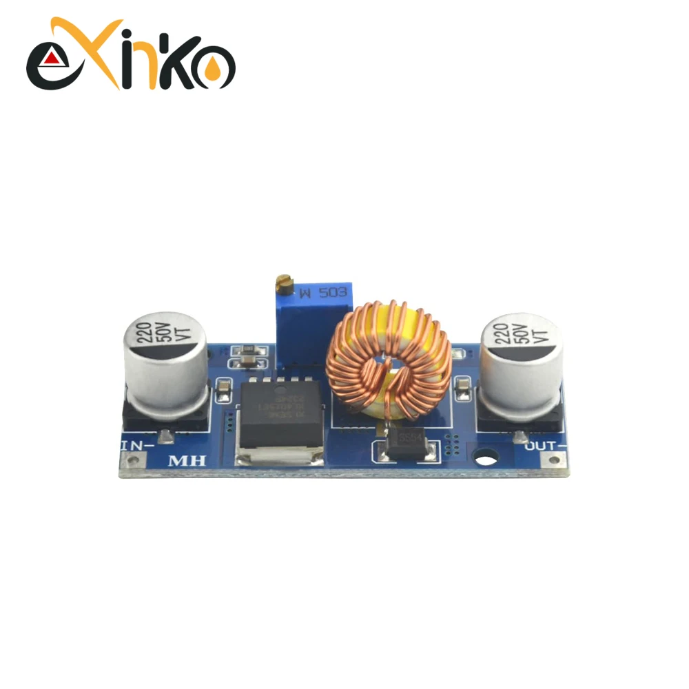 1-10 Uds 5A DC-DC módulo de fuente de alimentación ajustable reductor cargador de litio XL4015 4 ~ 38V 96% 5A DC módulo reductor ajustable - imagen 3