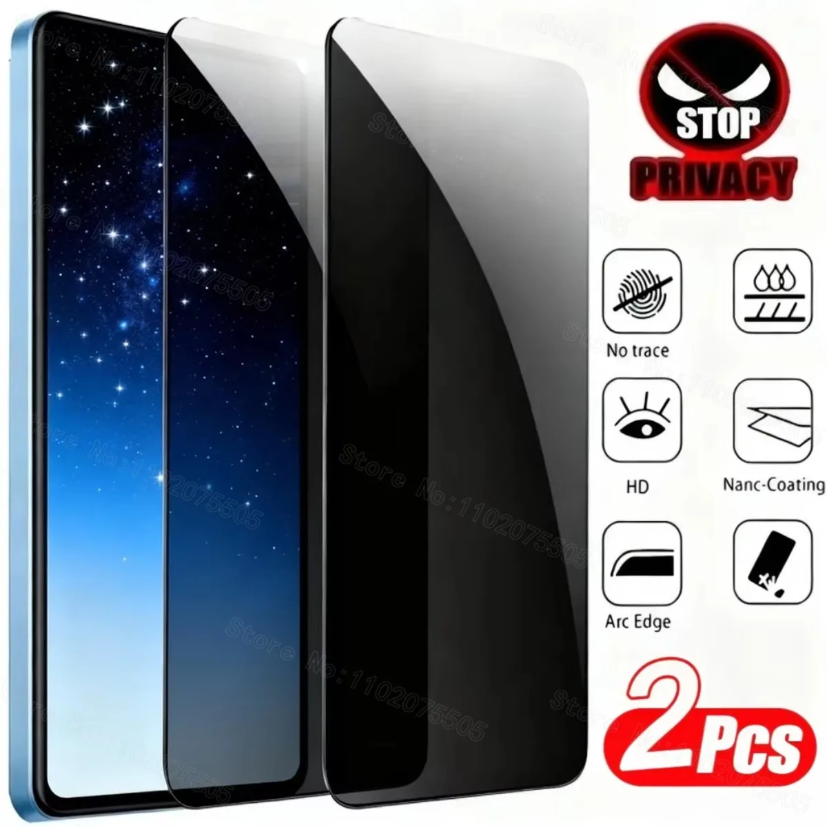 2Pcs Privacy Full Screen Protector for Redmi Note 14 5G 13 12 11 Pro 14S 12S 11S Tempered Glass for Redmi 15 15C 14C 13C 12C 10A