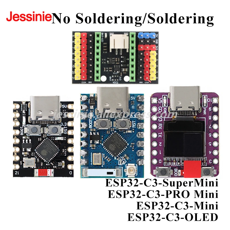 1-5 uds ESP32-C3 SuperMini PRO Mini Placa de desarrollo OLED ESP32C3 2,4G WiFi BT módulo inalámbrico compatible con Bluetooth para Arduino