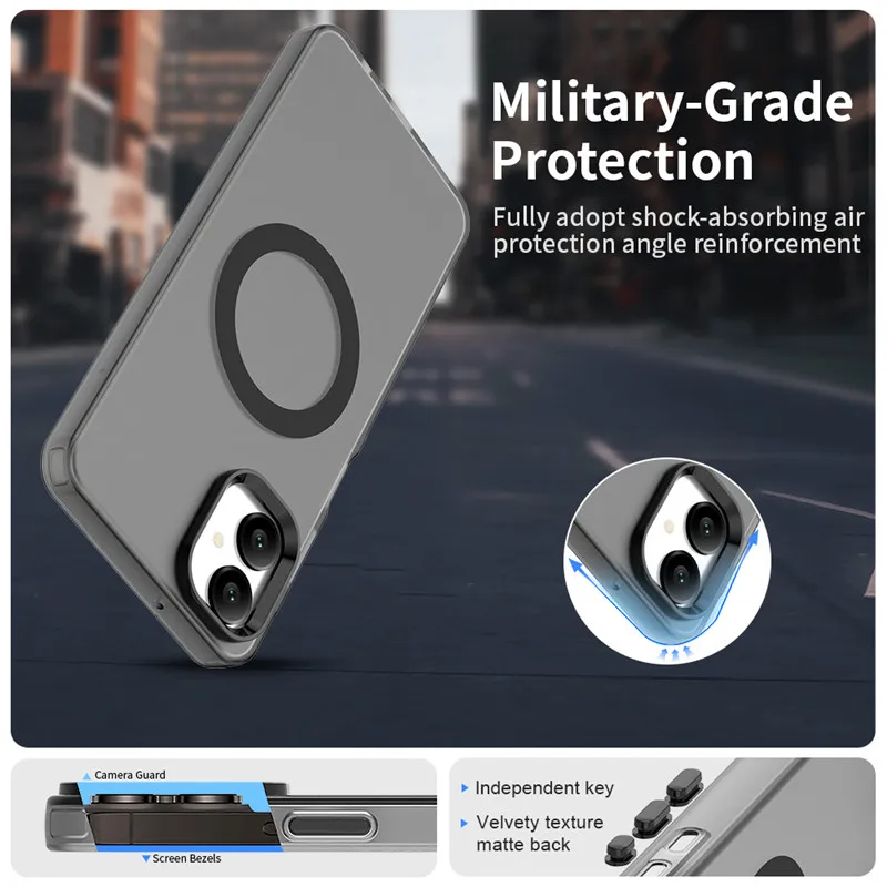 Para Samsung Galaxy A06 4G funda para Samsung A06 A16 A26 A36 A56 cubierta Color caramelo translúcido mate magnético a prueba de golpes parachoques - imagen 5