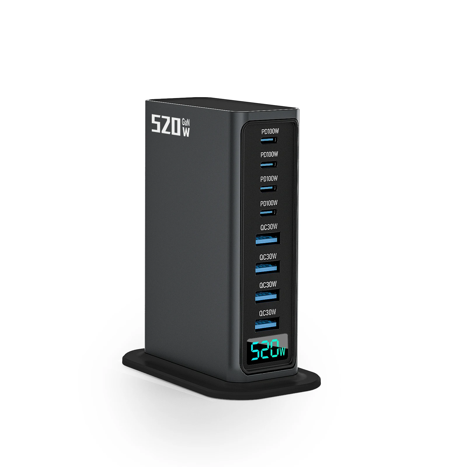 Nuevo cargador de escritorio 520W GaN 8 puertos 4 USB C 4 USB-A PD 100W cargador rápido Hub USB tipo C estación de carga de energía para teléfono móvil - imagen 2