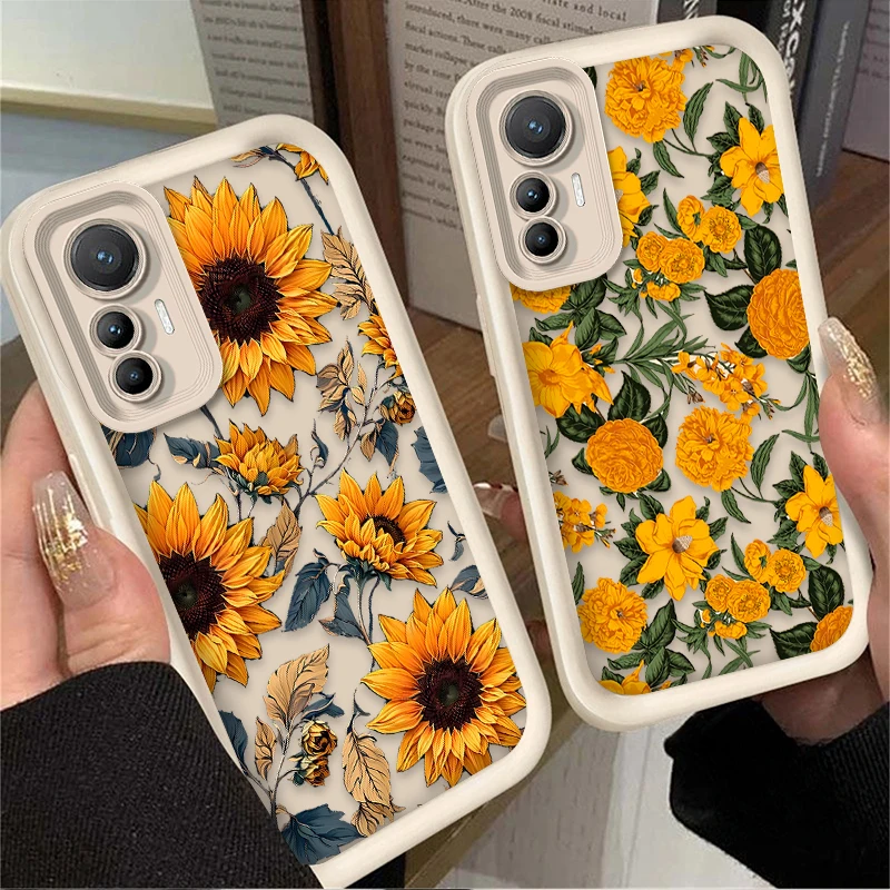 Funda con flor de girasol para Xiaomi 13T 14T 12T 11T 13 12 11 Lite 5G NE POCO X6 X5 F6 F5 F3 X4 GT X3 NFC M5S C65 M6 Pro - imagen 2