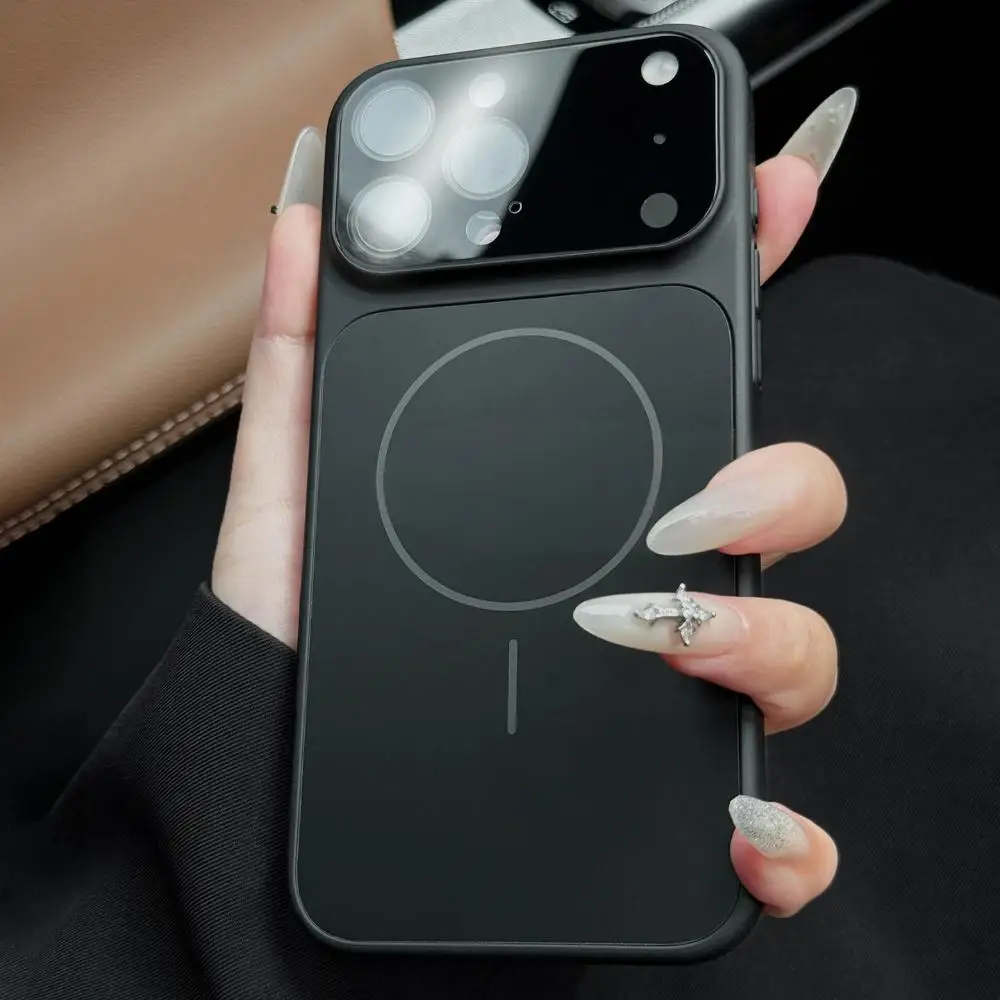 Nueva funda de teléfono con película protectora de lente de cristal para iPhone 17 14 13 16 15 Pro Max Plus 17 Air 17Pro para Magsafe fundas dura mate magnética.funda iphone 17 pro max - imagen 4