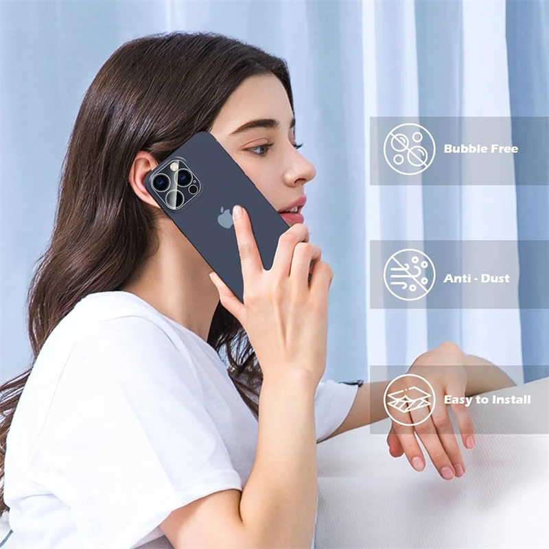 Protector de lente de cámara de teléfono móvil de vidrio templado para IPhone 15, 14, 13, 11 Pro Max, 12 Mini Plus, 15Pro, IPhone 15, cubierta de lente, 3 piezas - imagen 2