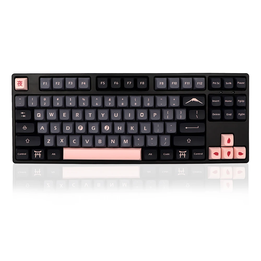 134 teclas NightSakura Keycap pbt XDA para dz60/RK61/gk64/68/84/96/104 Teclado mecánico gmk iso Key Cap 7u Split Spacebar bar