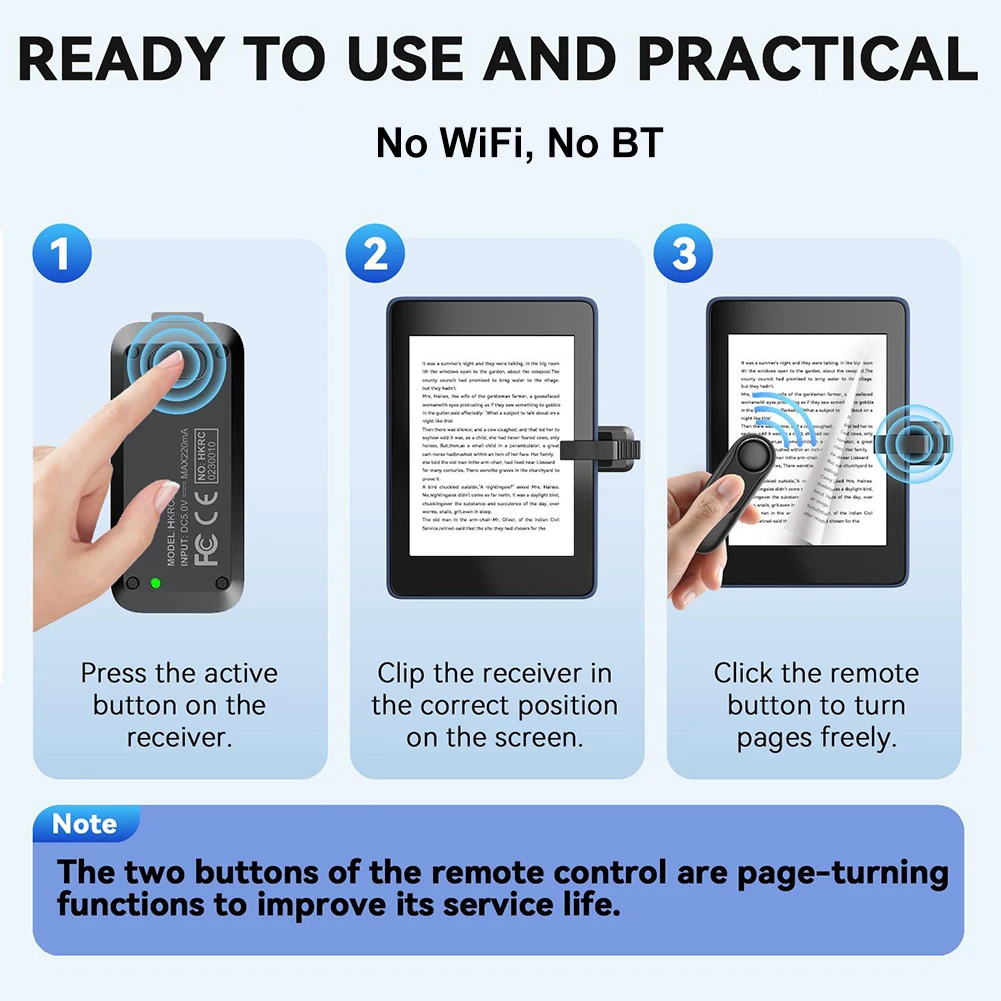 Cámara giratoria de página con Control remoto, videocámara, cámara de lectura manos libres, grabación de vídeo, extensor de Control remoto para Kindle Paperwhite - imagen 5