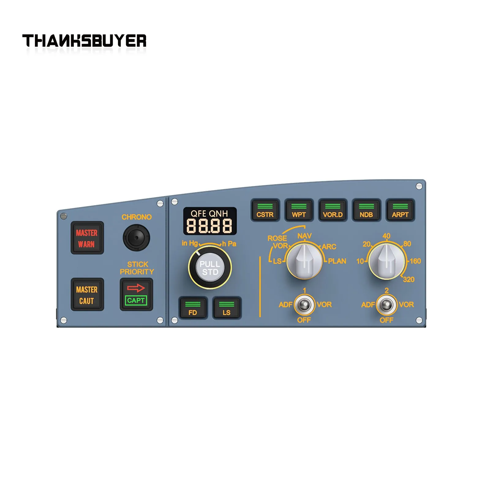WingFlex Compact A320 EFIS CUBE con panel de advertencia LCD de dos colores y conectividad USB Plug-and-Play - imagen 4