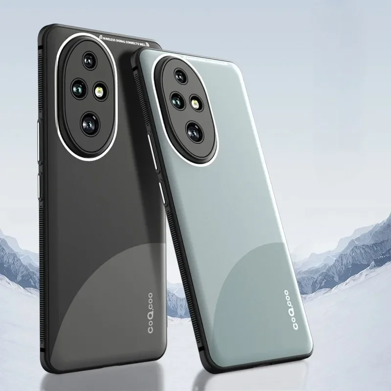 Para Honor 200, 200 Pro funda ELVEV sensación de piel a prueba de caídas marco de TPU suave protección de lente cubierta de teléfono