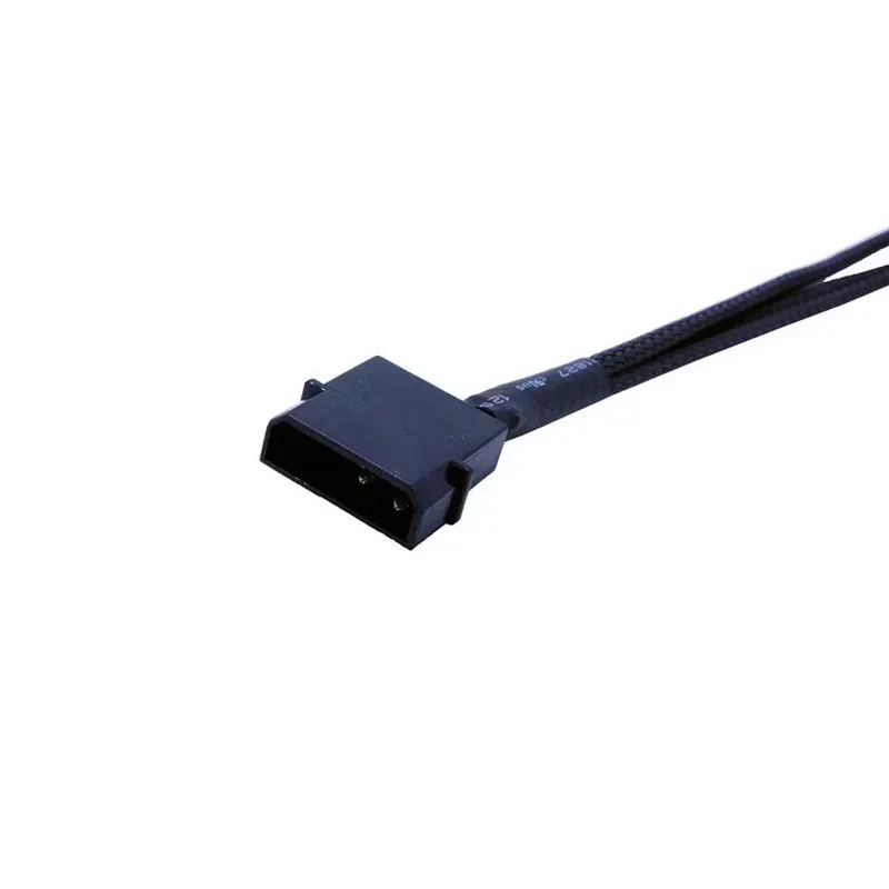 Cable de ventilador PWM de 4 pines de alta calidad, 1 a 3 vías, conector de Cable de extensión de 26,5 cm de longitud, funda negra, 1 Uds. Divisor