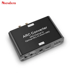 Extractor de audio HDMI ARC a RCA, coaxial, óptico y jack 3,5 mm