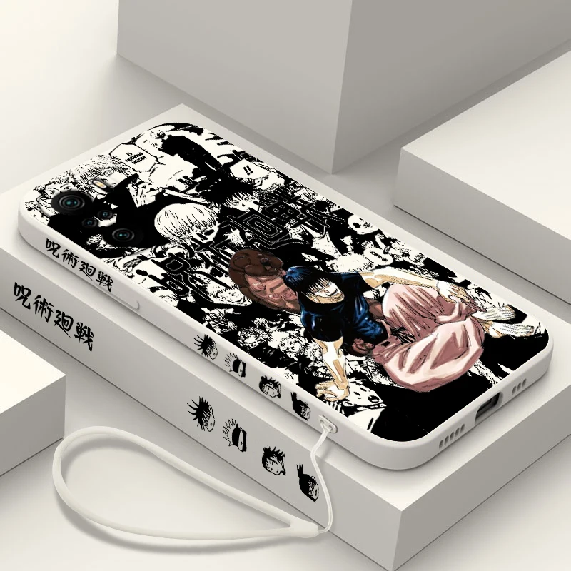 Funda de teléfono de Anime Jujutsu Kaisen Toji para Xiaomi Redmi Note 13, 12, 12Pro, 11, 11S, 11T, 10S, 10 Pro Plus, 5G, cuerda líquida izquierda - imagen 5