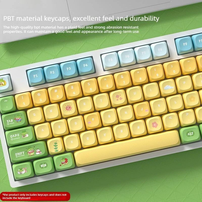 Teclas de pollo pequeño perfil MOA 121 teclas PBT 5 caras DYE-SUB lindos animales de dibujos animados Keycap para teclado mecánico MX Switch