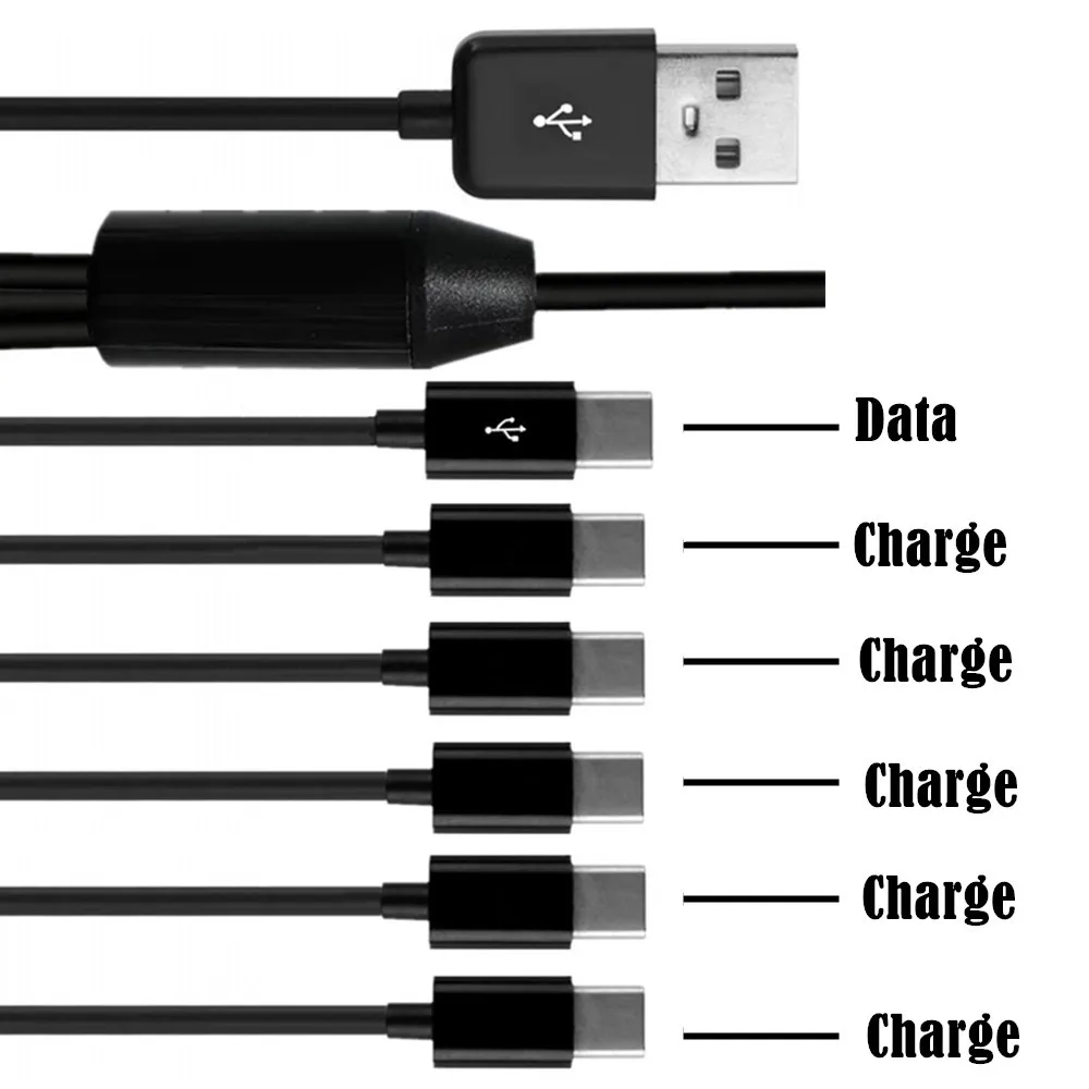 USB 1 to 6 Type-C