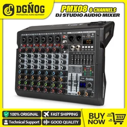 DGNOG PMX08 Mezclador DJ 8 Canales USB y Bluetooth con Micrófono