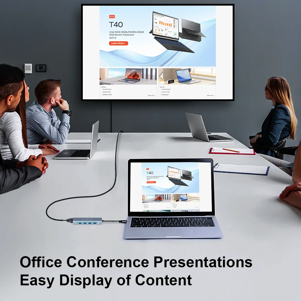 Estación de acoplamiento Ninkear 11 en 1 Resolución HD 4K 30Hz USB2.0*3 USB3.0*1 Resolución VGA 1080P /60Hz Carcasa de aleación de aluminio - imagen 4