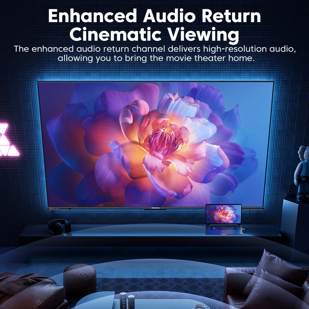 Toocki Cable Compatible con HDMI para Xiaomi Box PS5 PS4 proyector de ordenador portátil 8K @ 60Hz alta velocidad Compatible con HDMI 2,1 Cable divisor 48Gbp - imagen 3