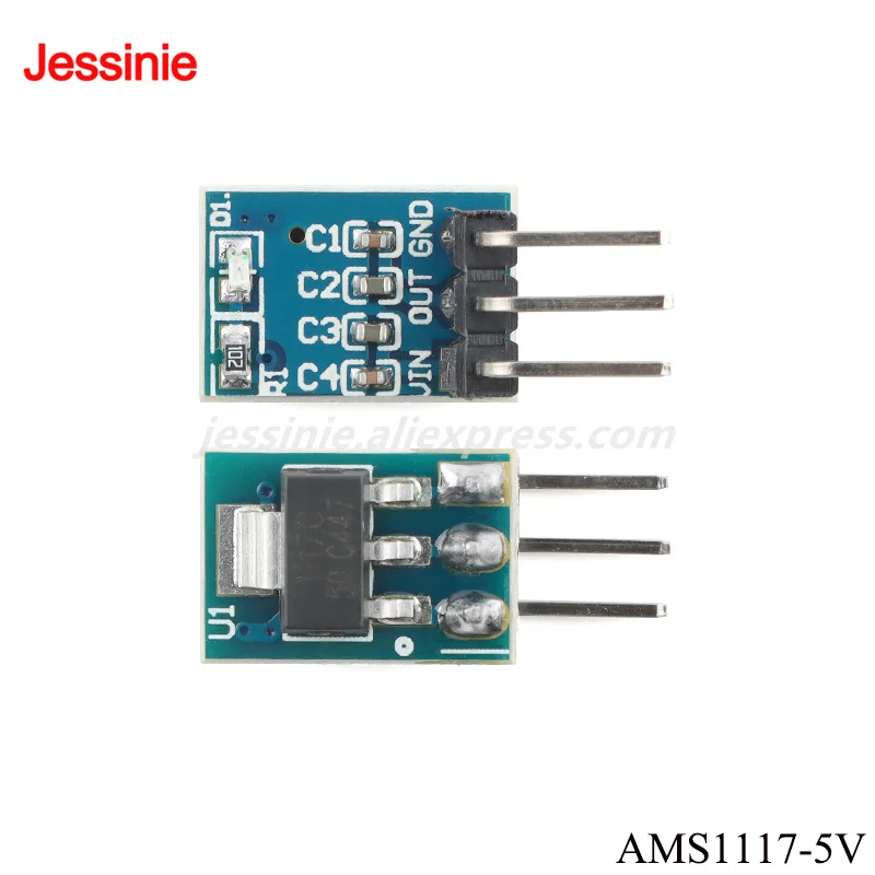 10 uds/1 unidad AMS1117 3,3 V 5V módulo de potencia regulador lineal LDO 800mA enchufe directo 3 pines para Arduino - imagen 5