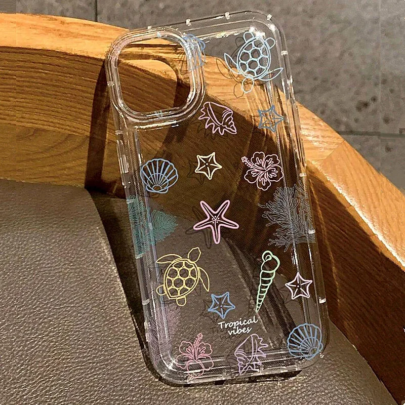 Funda de teléfono transparente suave para IPhone 17 16 15 14 13 12 11 15 16 Plus Pro Max 16e 17Air Ocean Life Theme cubierta transparente a prueba de golpes - imagen 5