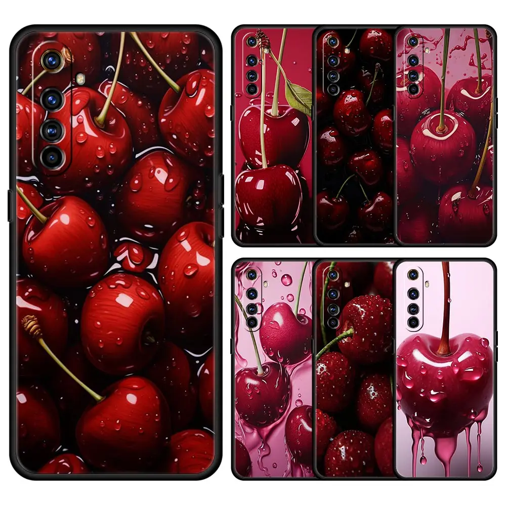 Cerezas fruta cereza para Realme GT Neo 2 3 3T 5 funda de teléfono 12 11 5G 10 9 8 5G 7 6 GT5 GT3 GT2 Pro Plus C21 C11 C25 C35