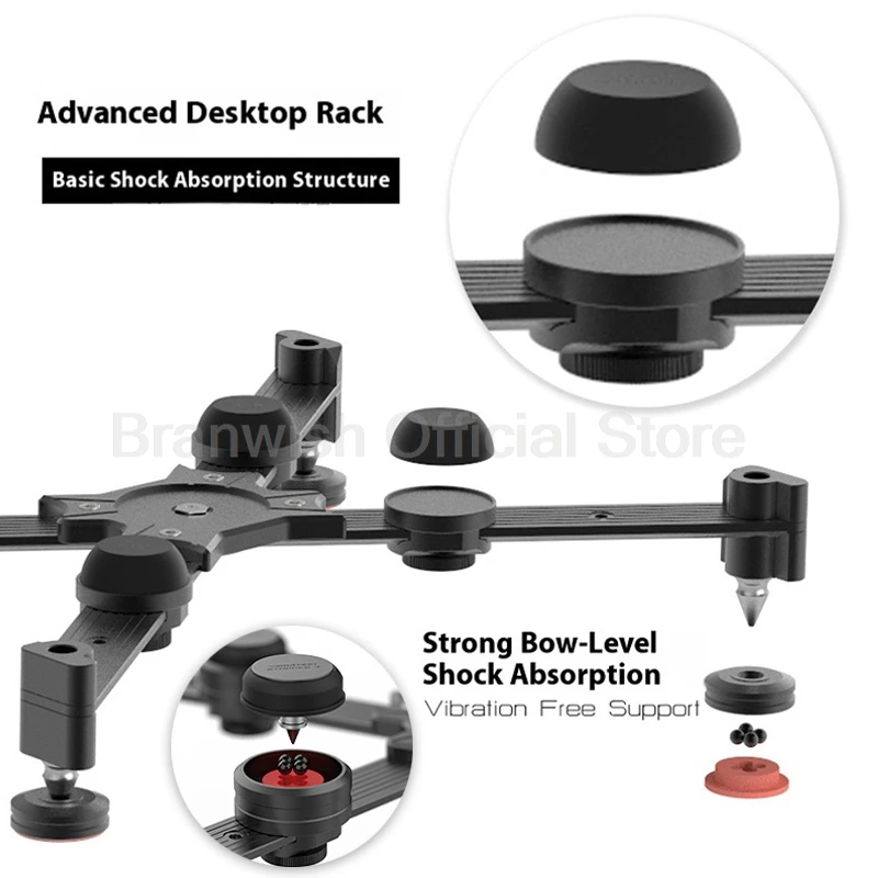 Estante amplificador de escritorio con sistema avanzado de aislamiento de vibración para amplificador de auriculares DAC y organización de componentes HiFi - imagen 2
