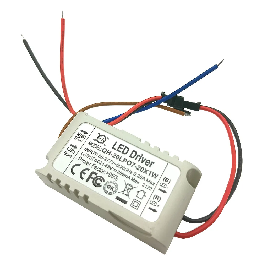 5 unids/lote 12-20X1W LED controlador interior de corriente constante para 12W 15W 18W 20W, entrada 85-265V, salida 300mA alto PF más de 95% - imagen 4