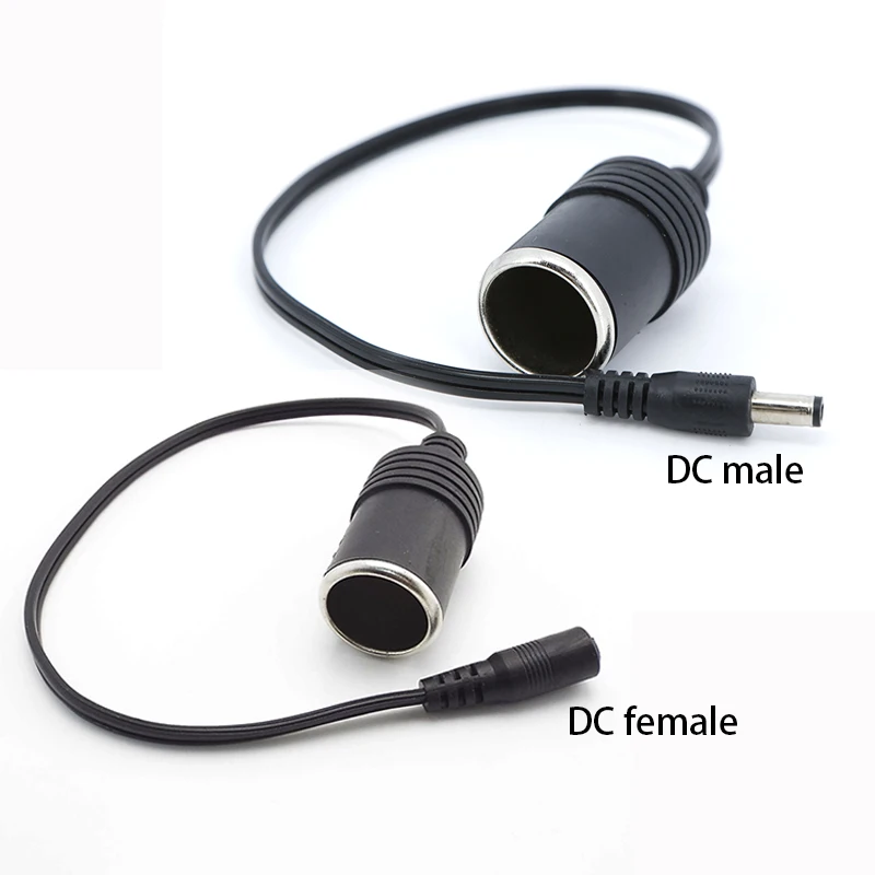 Enchufe de encendedor de cigarrillos de coche a cable de extensión de alimentación macho/hembra DC5521 de 5,5 mm x 2,1 mm
