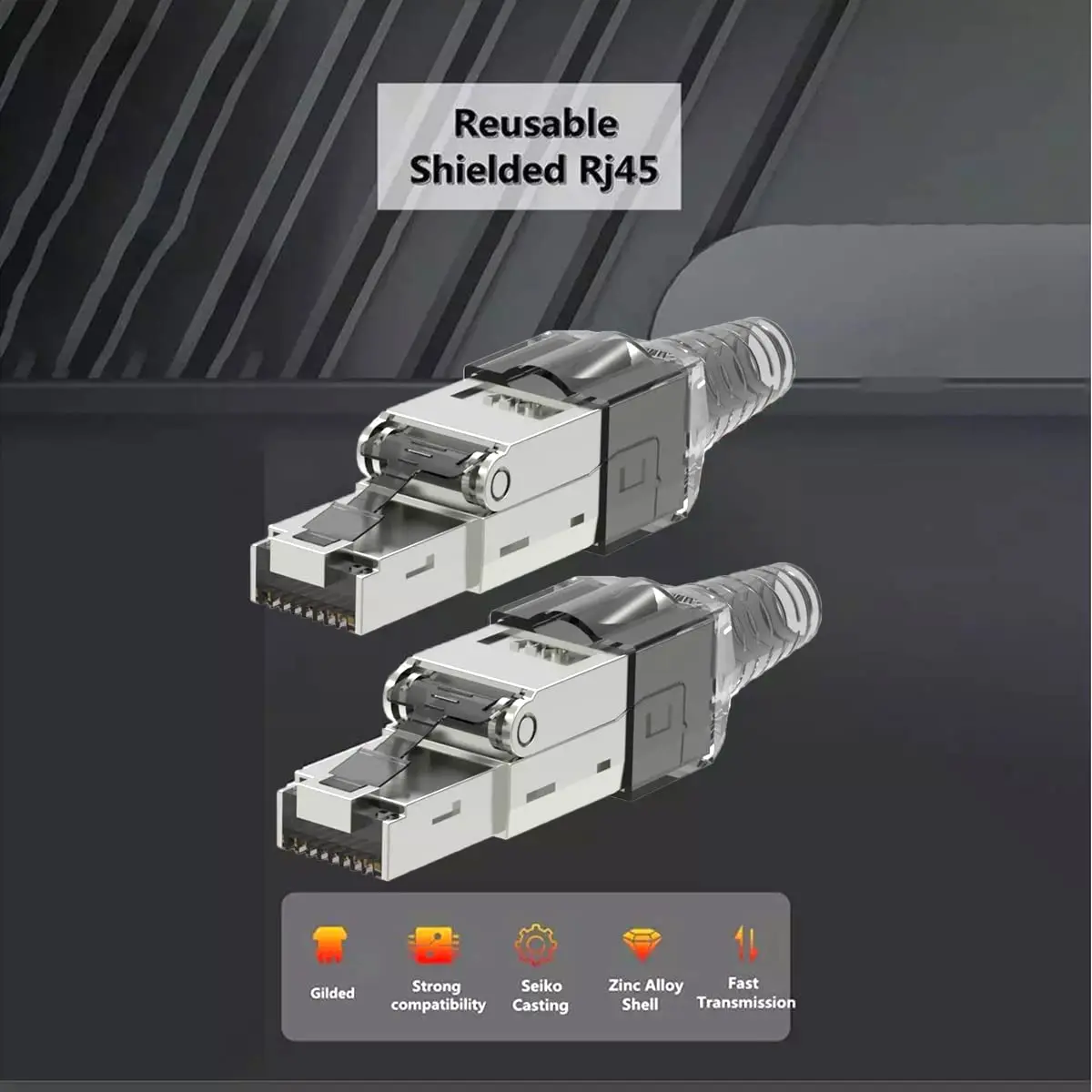 ZoeRax Conector RJ45 Cat8 blindado sin herramientas para SFTP - imagen 3