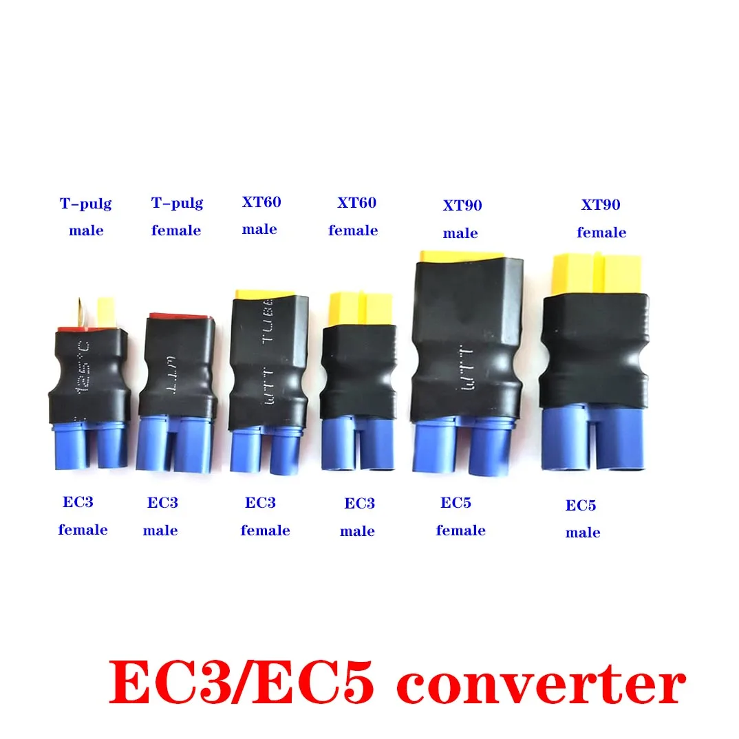 Adaptador EC3 EC5 a XT60 XT90 T, conector hembra/macho, piezas de Control de batería Lipo RC, conector DIY
