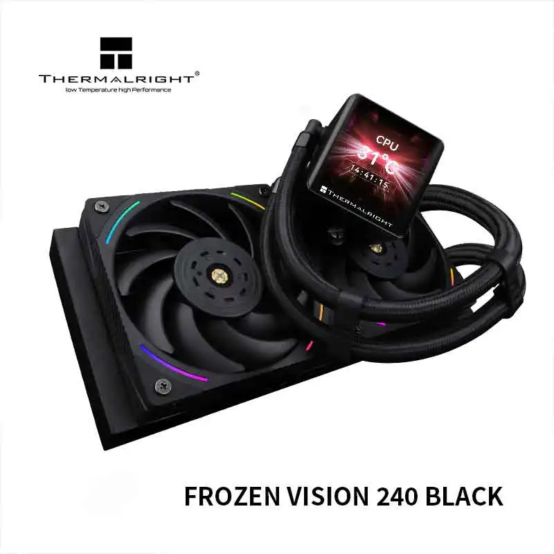 Thermalright-Radiador de agua fría One -in -one Frozen Vision 240, pantalla LCD 2,88, compatible con imagen personalizada, vídeo y animación - imagen 3