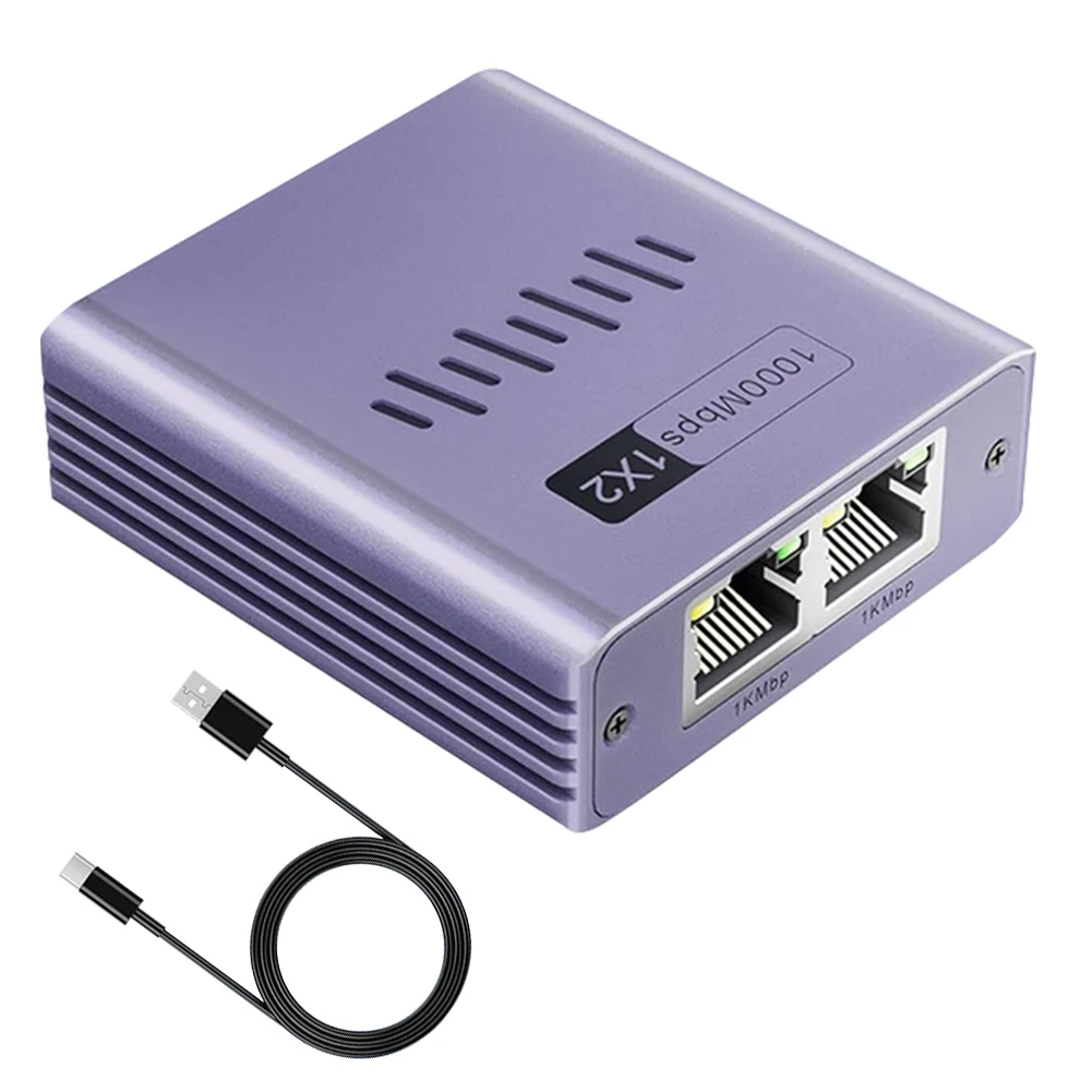 Divisor Gigabit Ethernet 1 a 2/3/4 Gigabit RJ45 extensión de red LAN 1000Mbps divisor de Cable de Internet con Cable de alimentación tipo c - imagen 4