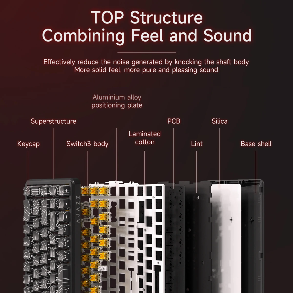 Teclado mecánico AJAZZ AK680 MAX, interruptor de efecto Hall HE 60% 8k/1K RGB, teclado magnético de disparo rápido para juegos con cable/inalámbrico - imagen 4