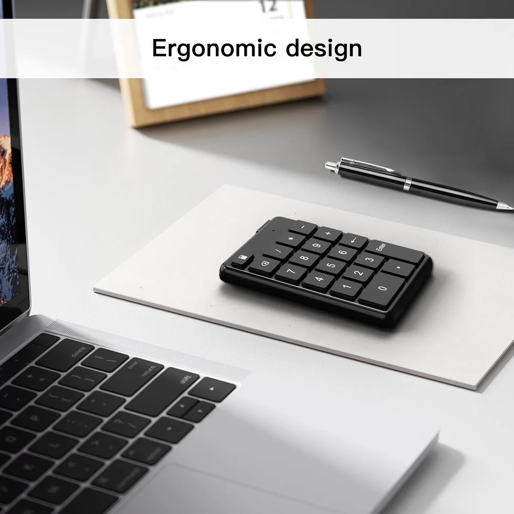 Teclado numérico inalámbrico con Bluetooth de 19 teclas, teclado numérico con batería de botón, teclado numérico portátil de contabilidad financiera para ordenador portátil - imagen 4