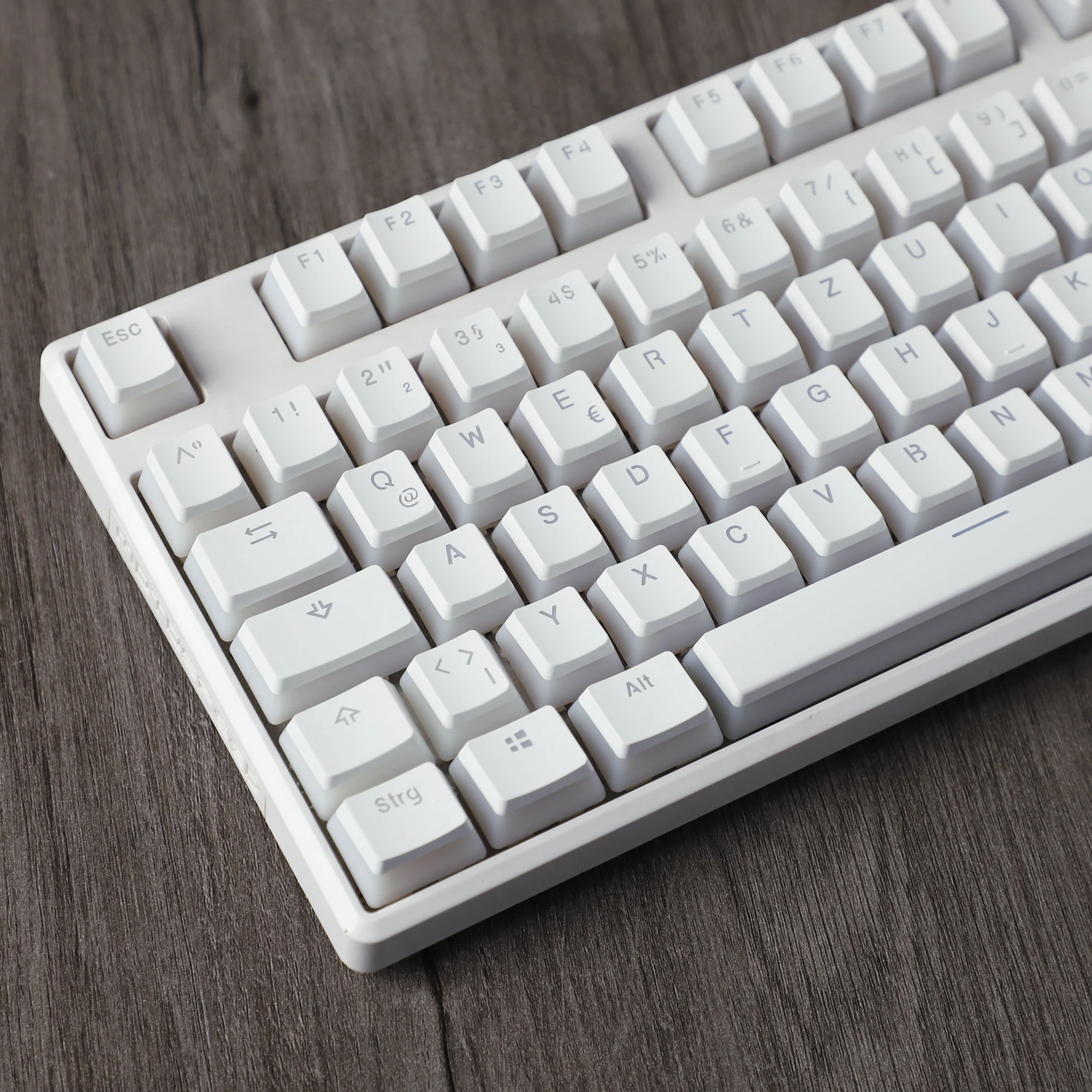 YMDK blanco negro pudín alemán ISO QWERTZ doble disparo PBT brillo a través del perfil OEM para interruptores MX Teclado mecánico - imagen 4