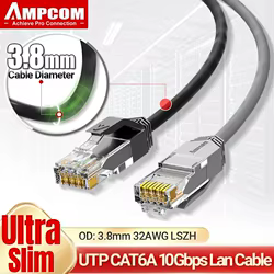 Cable Red Cat6a AMPCOM Ultra Slim – RJ45 UTP Alta Velocidad