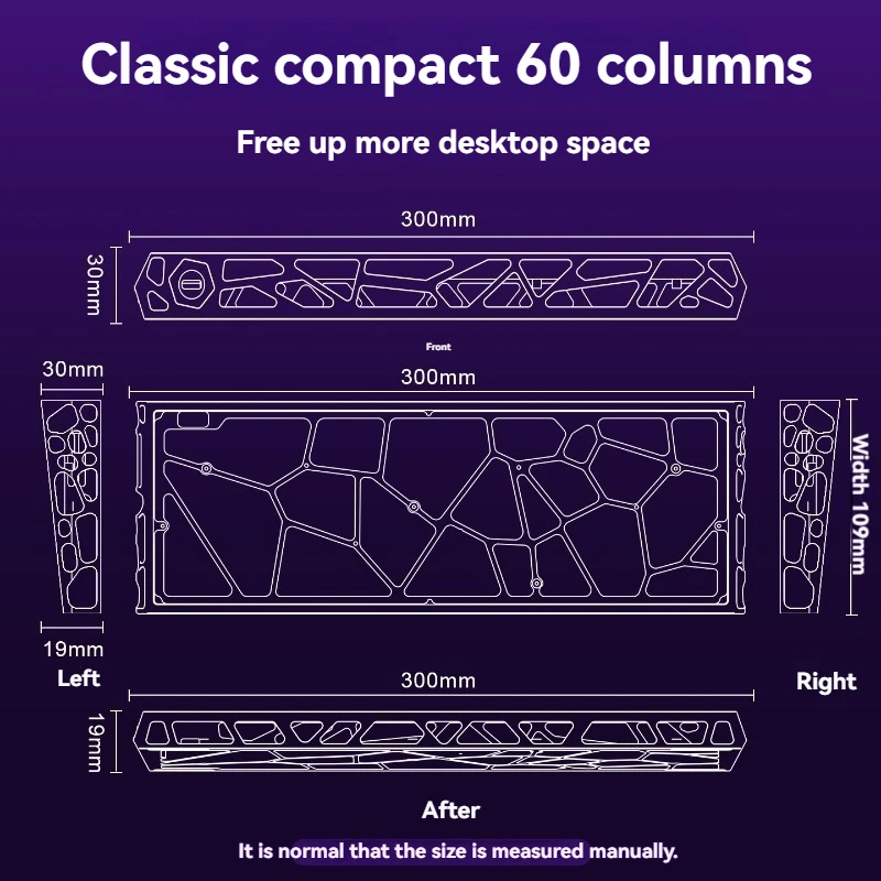 Wooting60HE-funda de teclado ahuecada, carcasa de teclado de aluminio personalizada MK GH EV63 de 60 diseños para accesorios de teclado mecánico - imagen 2
