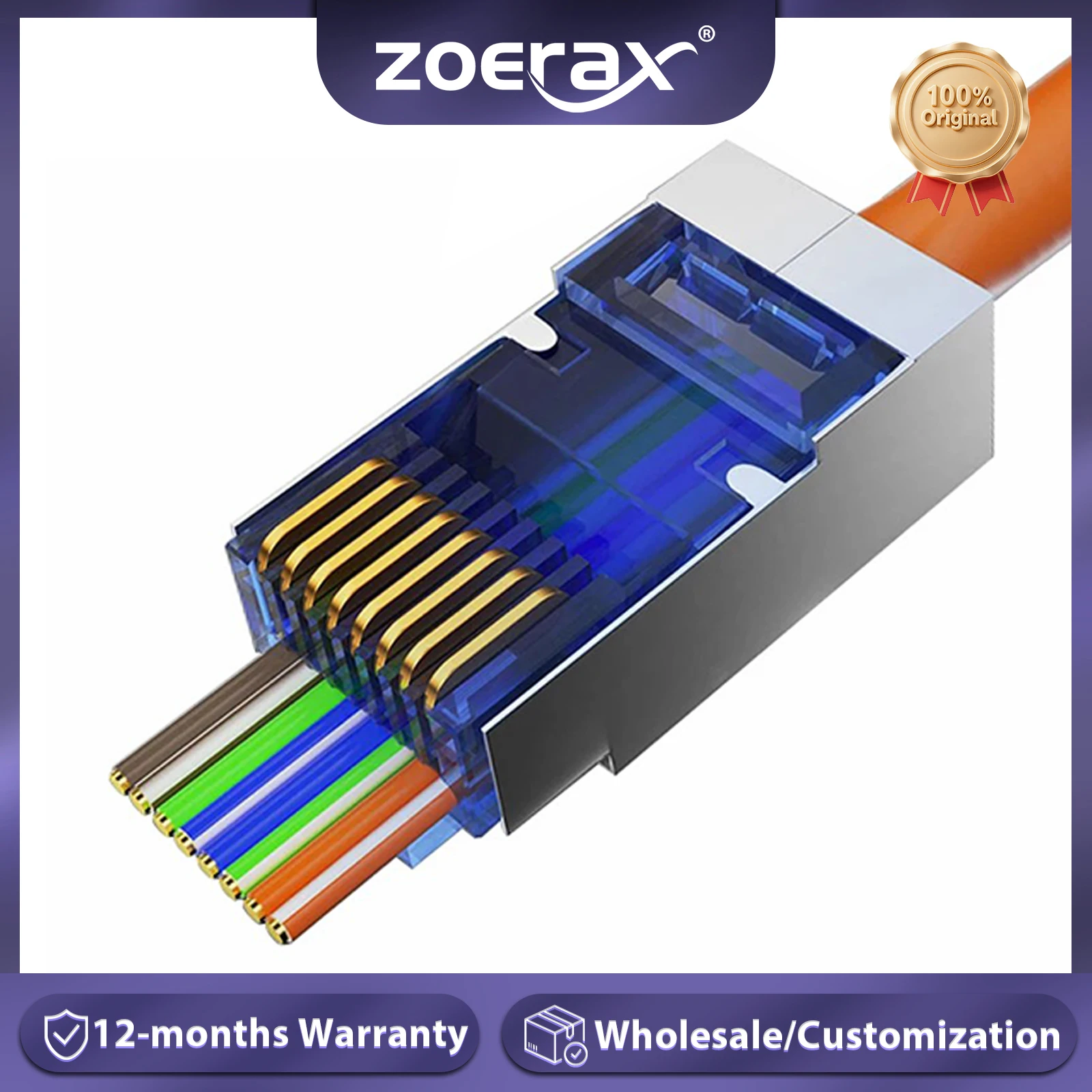 ZoeRax Conectores RJ45 Cat6 STP - Crimpado Fácil, Colores Surtidos - imagen 4