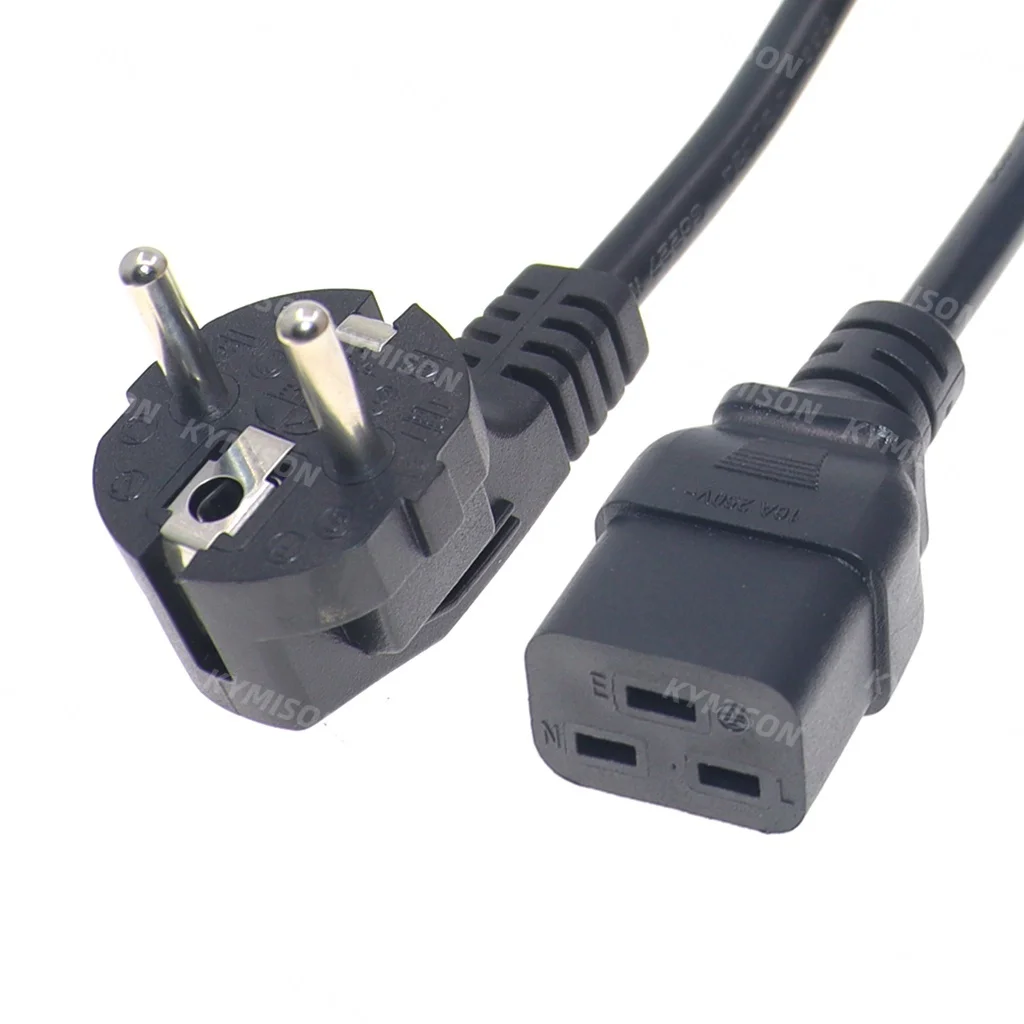 Cable de extensión de enchufe IEC 320 C19 a EU Schuko de 2 clavijas para UPS PDU, conectado a C20 adaptador de Cable de alimentación de CA Cable 3G1.5mm 1,5 m