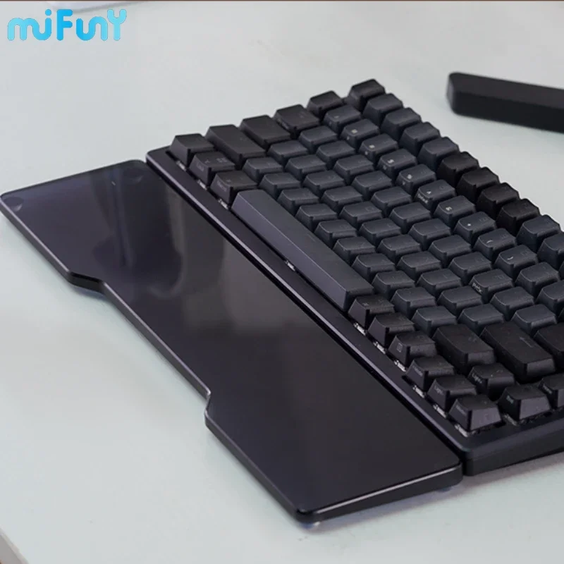 MiFuny-reposamuñecas acrílico para teclado mecánico, reposabrazos de mano negro, serie engrosada, protección de escritura para escritorio de juegos y oficina