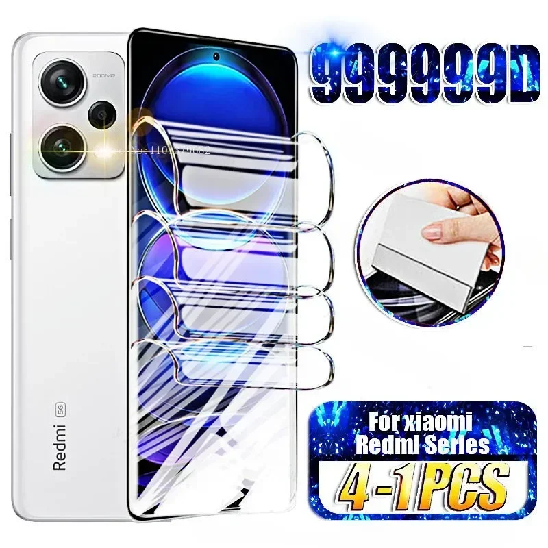 4-1 Uds película de hidrogel para Xiaomi Redmi Note 13 12 11 10 9 Pro Plus 11S 10S Protector de pantalla para Redmi 13C 12C 10A 9C 8A sin vidrio
