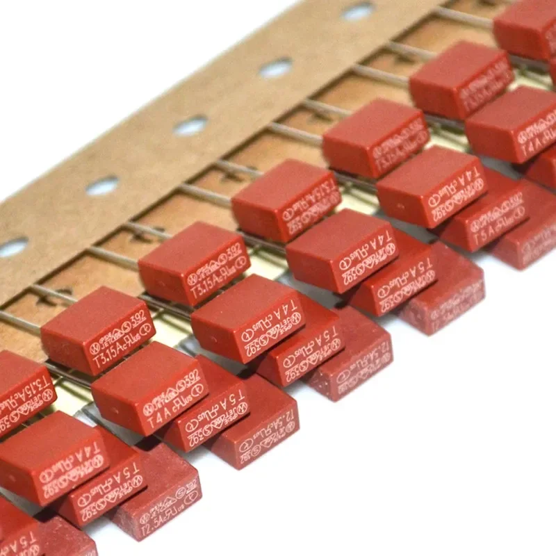 10 Uds fusible 2A 1A 3.15A 4A 5A 6.3A 250V 392 fusible cuadrado de plástico T2A LCD TV placa de alimentación fusibles de uso común fusible de soplado lento T3.15A